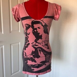 Diesel Pink Graphic Short Sleeve Tee XS to small
